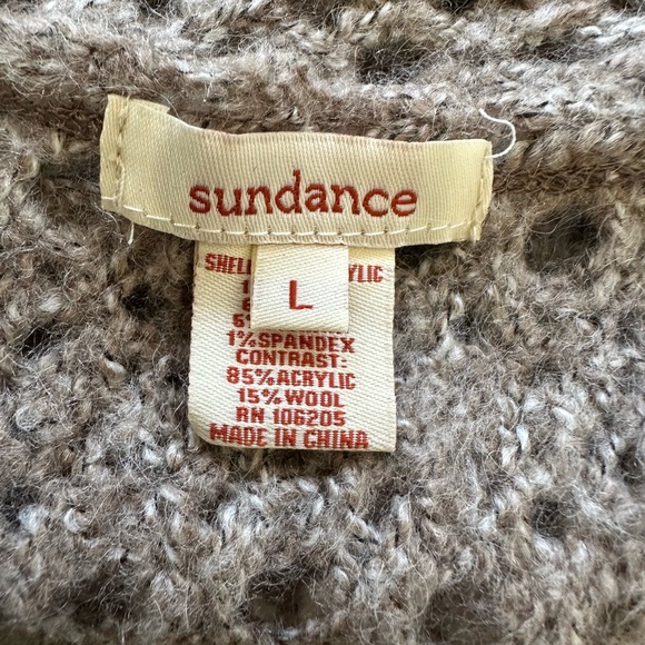 Sundance Long Brown Open-Knit Cardigan - Picture 3 of 8